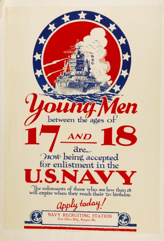 Young Men Between the Ages of 17 and 18 Are Now Being Accepted for Enlistment in the U.S. Navy