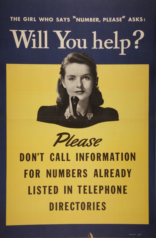 The Girl Who Says "Number, Please" Asks: Will You Help?
