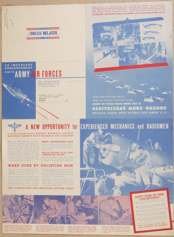 A New Opportunity For Experienced Mechanics And Radiomen -- An Important Announcement from the Army Air Forces