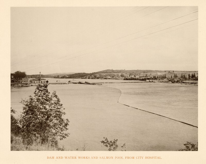 Dam and Water Works and Salmon Pool From City Hospital, Bangor
