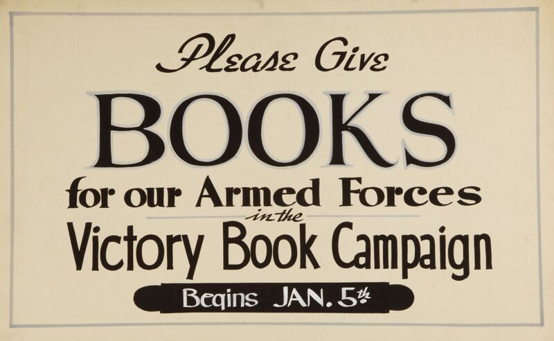 Please Give Books for Our Armed Forces in the Victory Book Campaign -- Begins January 5th