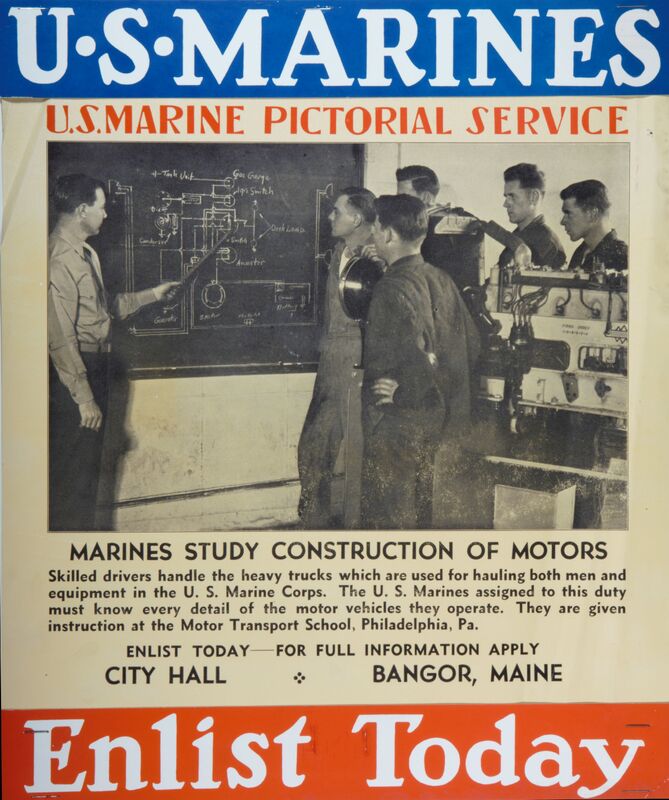 U.S. Marine Pictorial Service -- Marines Study Construction of Motors