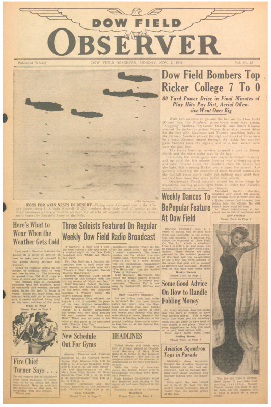 Dow Field Observer, November 2, 1942
