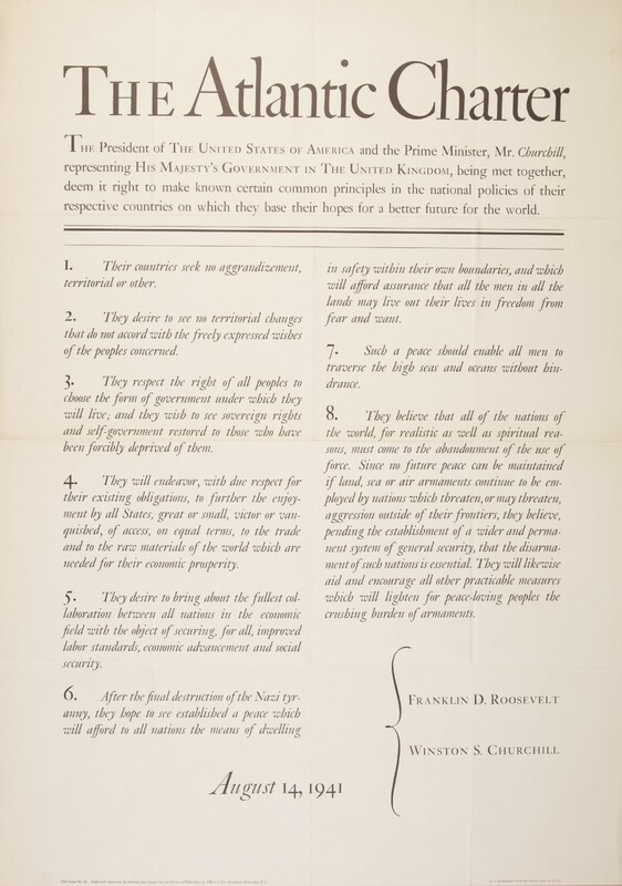 The Atlantic Charter -- August 14, 1941 -- Franklin D. Roosevelt & Winston S. Churchill